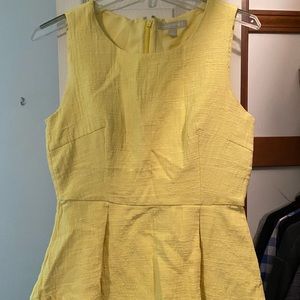 Yellow banana republic peplum tank top